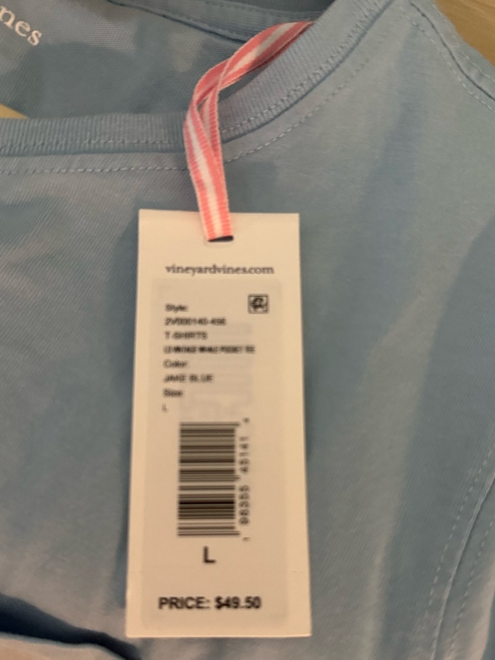 Vineyard Vines Women’s long sleeve Tshirt - Light Blue large NWT